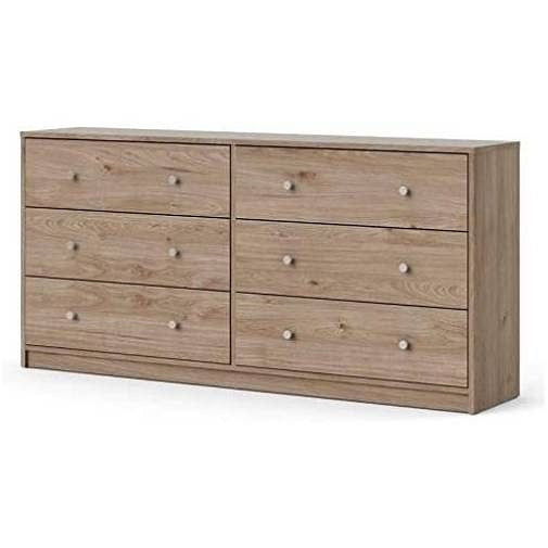 Farmhouse Contemporary 6 Drawer Double Dresser in Oak-2