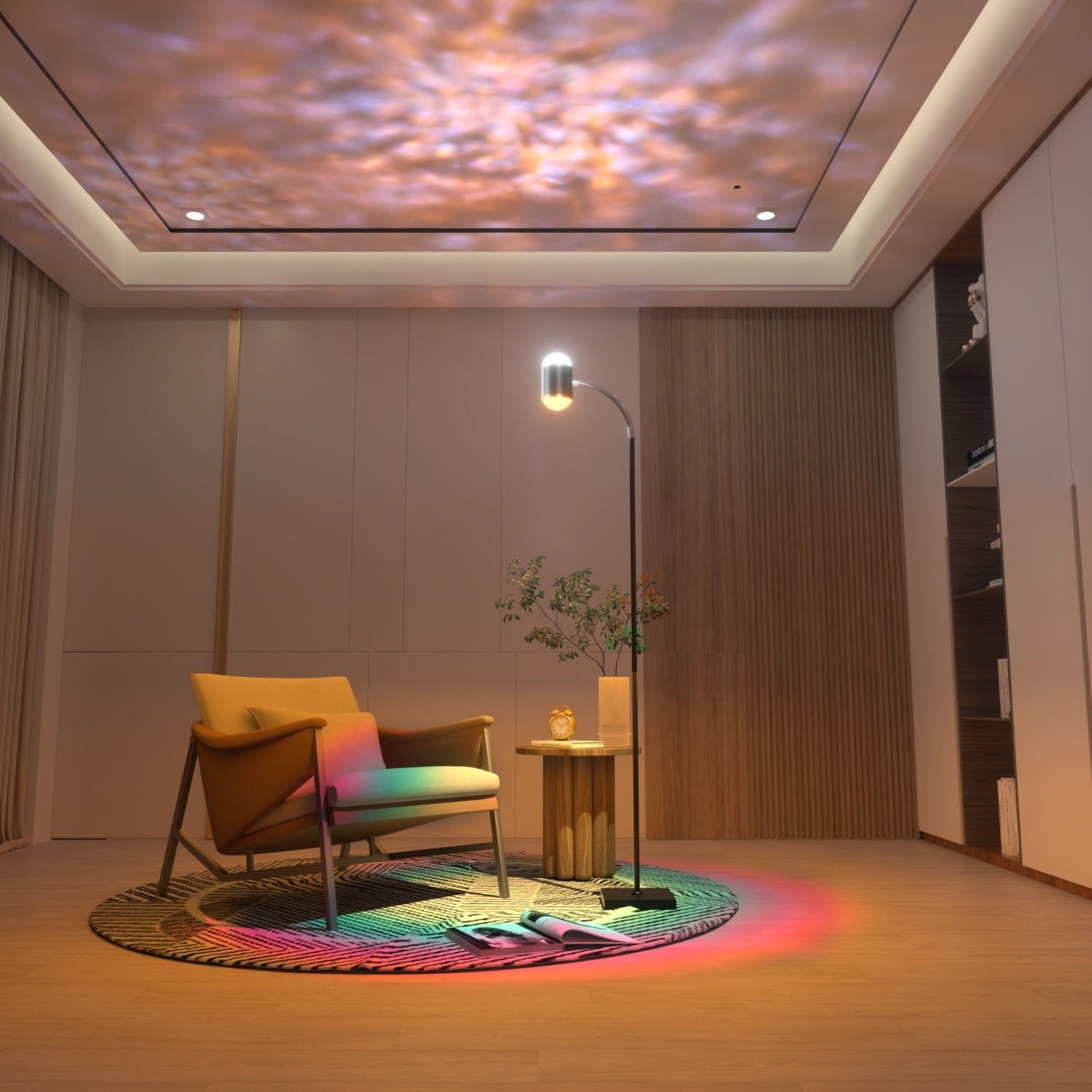 Dual Head Aurora Sunset Projector Floor Lamp