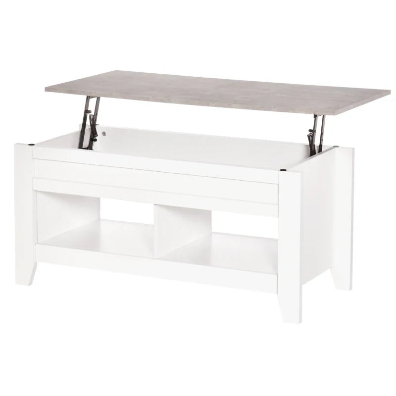 Lift-Top Coffee Table with Hidden Storage & Open Shelves-1