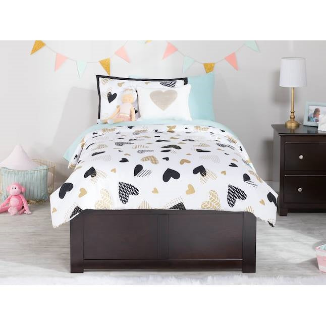 Twin XL Platform Bed Frame with 2 Storage Drawers in Espresso-1