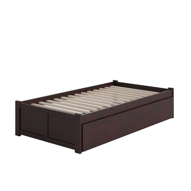 Twin XL Platform Bed Frame with 2 Storage Drawers in Espresso-2