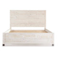 Full Size Solid Wood Platform Bed Frame with Headboard in Rustic White Finish-0