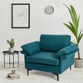 Modern Fabric Accent Armchair with Original Distributed Spring and Armrest Cushions-Gray-0