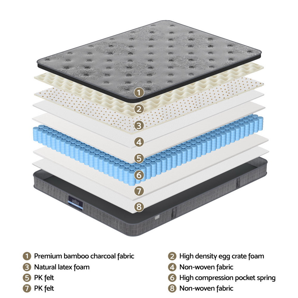 26cm Giselle Mattress King Latex Foam Mattresses-3