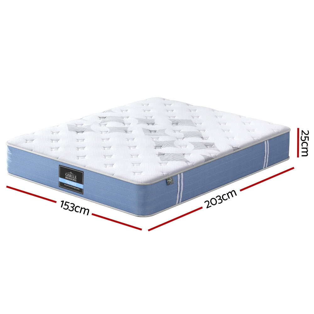 25cm Giselle Mattress Queen Bed Pocket Spring Mattresses-1
