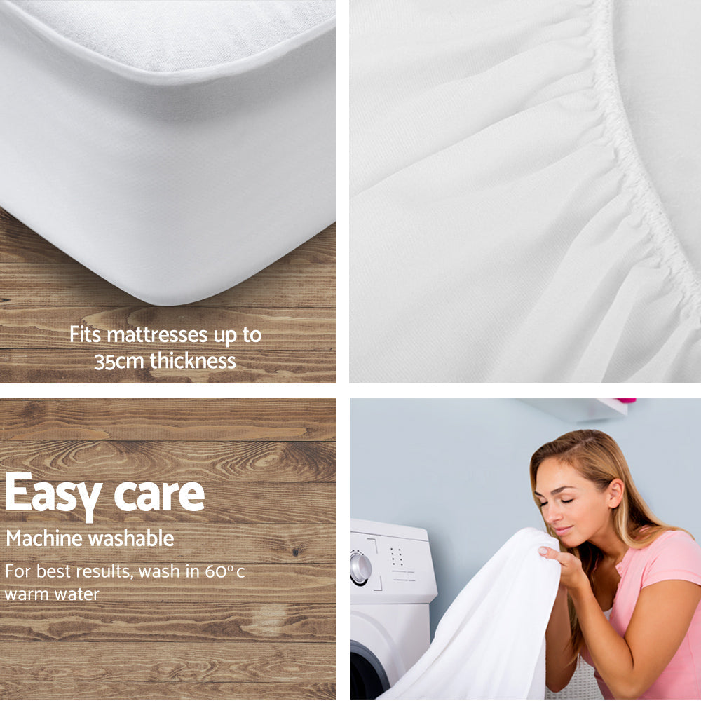NNEDSZ  Bedding Double Size Waterproof Bamboo Mattress Protector-2