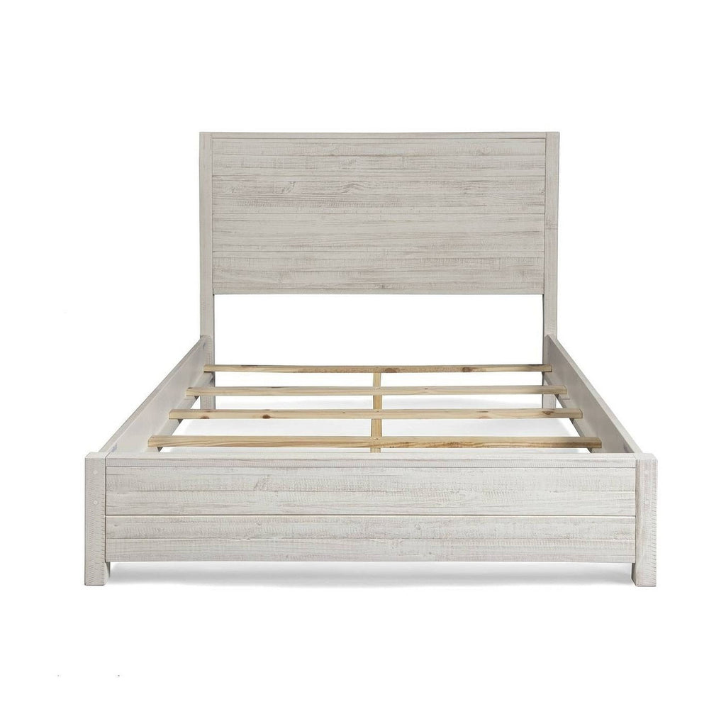 FarmHome Off White Solid Pine Platform Bed in Queen Size-0