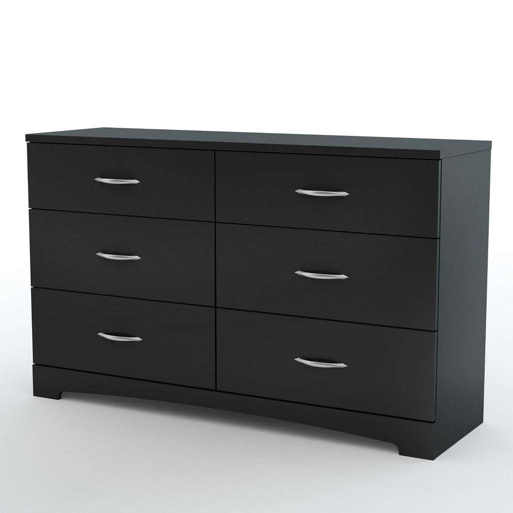 6-Drawer Dresser for Contemporary Bedroom in Black Finish-2