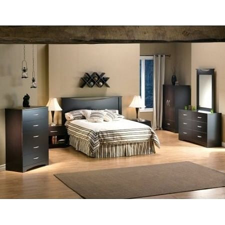 Modern 6-Drawer Bedroom Dresser in Chocolate Wood Finish-1