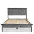 Twin Size Coastal Dorm Farmhouse Solid Pine Wood Platform Bed in Rustic Grey-0