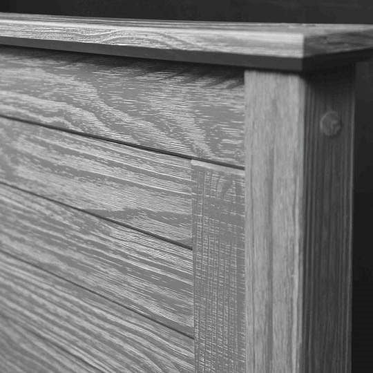 Twin Size Coastal Dorm Farmhouse Solid Pine Wood Platform Bed in Rustic Grey-1