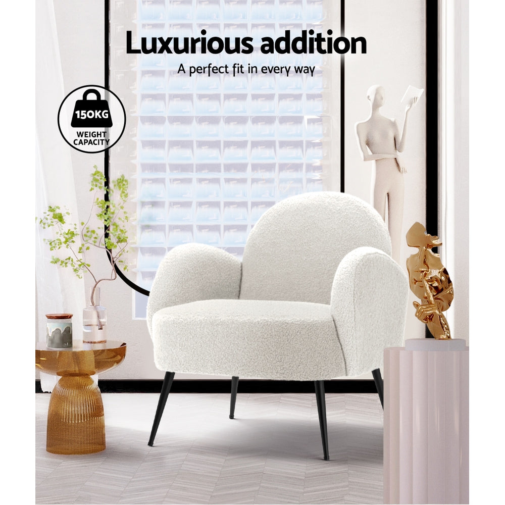 NNEDSZ Armchair Lounge Chair Armchairs Accent Arm Chairs Sherpa Boucle White