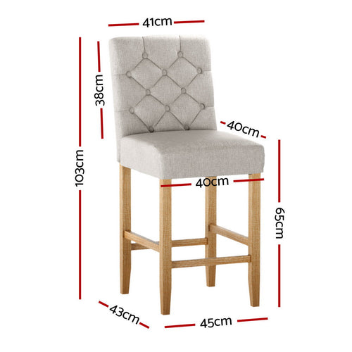 Artiss Linen Bar Stool
