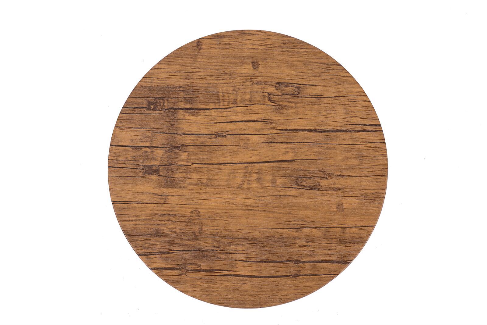 NNEDSZ YES4HOMES Vintage Round Coffee Tables Set of 2 Side Tables Robust Steel Frame for Living Room Bedroom Rustic Brown and Black