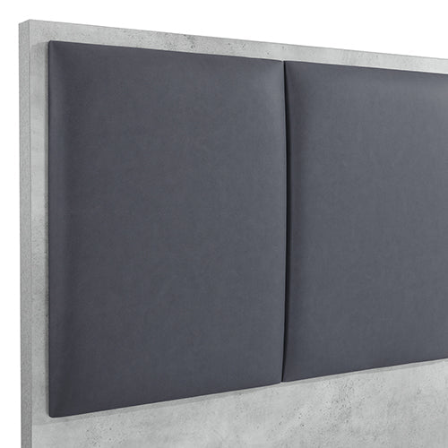 NNEDSZ Queen 5 Pcs Bedroom Suite Fabric Upholstery MDF Combination of Black & Cement Colour