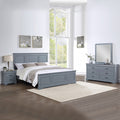 NNEDSZ 4 Pieces Bedroom Suite in Solid Wood & MDF King Size Grey Colour Bed, Bedside Table & Dresser-0