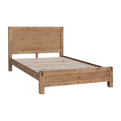 NNEDSZ Bed Frame King Size in Solid Wood Veneered Acacia Bedroom Timber Slat in Oak-1