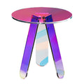 VEVOR Round Iridescent Side Table, Acrylic End Table, Clear Rainbow Acrylic Coffee Table for Drink, Food, Snack used in Living Room, Bedroom, and Study-0