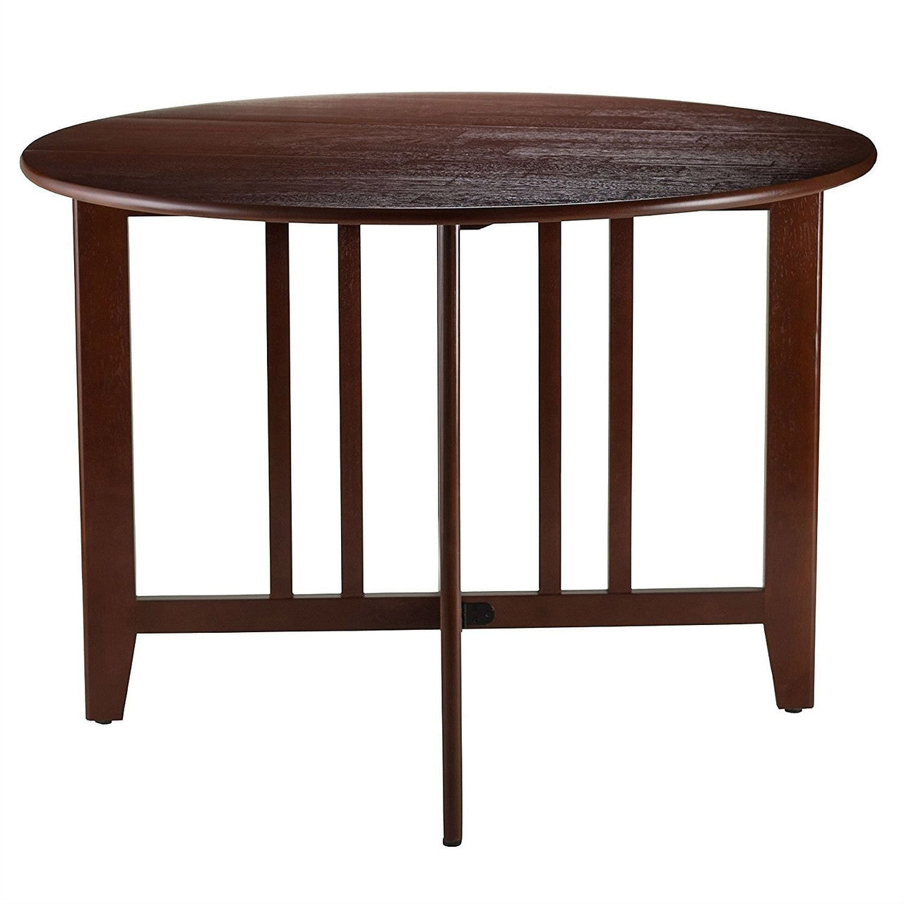 Mission Style Round 42-inch Double Drop Leaf Dining Table-0