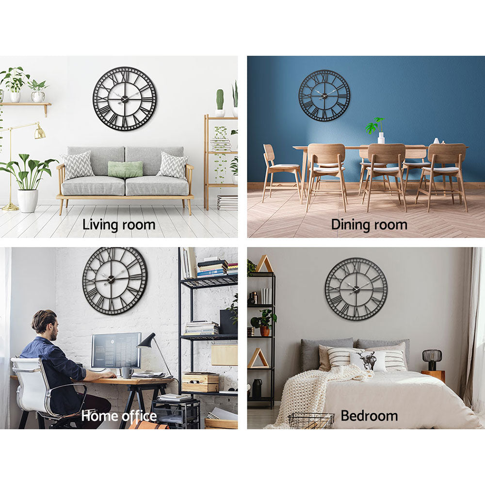 NNEDSZ Wall Clock Large Modern Vintage Retro Metal Clocks Handmade Home Office Decor-4