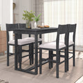 TOPMAX Farmhouse Counter Height 5-Piece Dining Table Set with 1 Rectangular Dining Table and 4 Dining Chairs for Small Places,Gray (old sku: SP000230AAE)