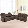 Corduroy Living Room Set Reclining Sofa Loveseat Taupe