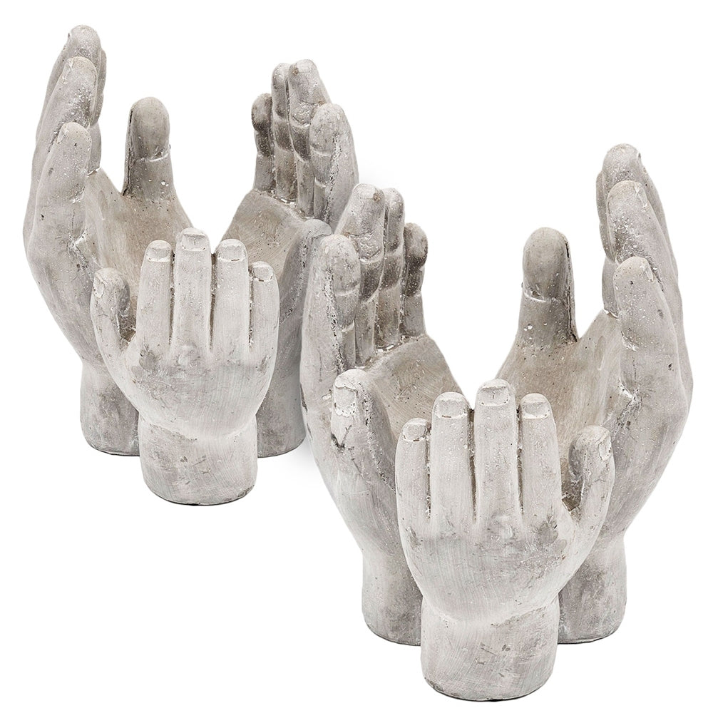 Accepting Hands Accent Cement Hand Decor