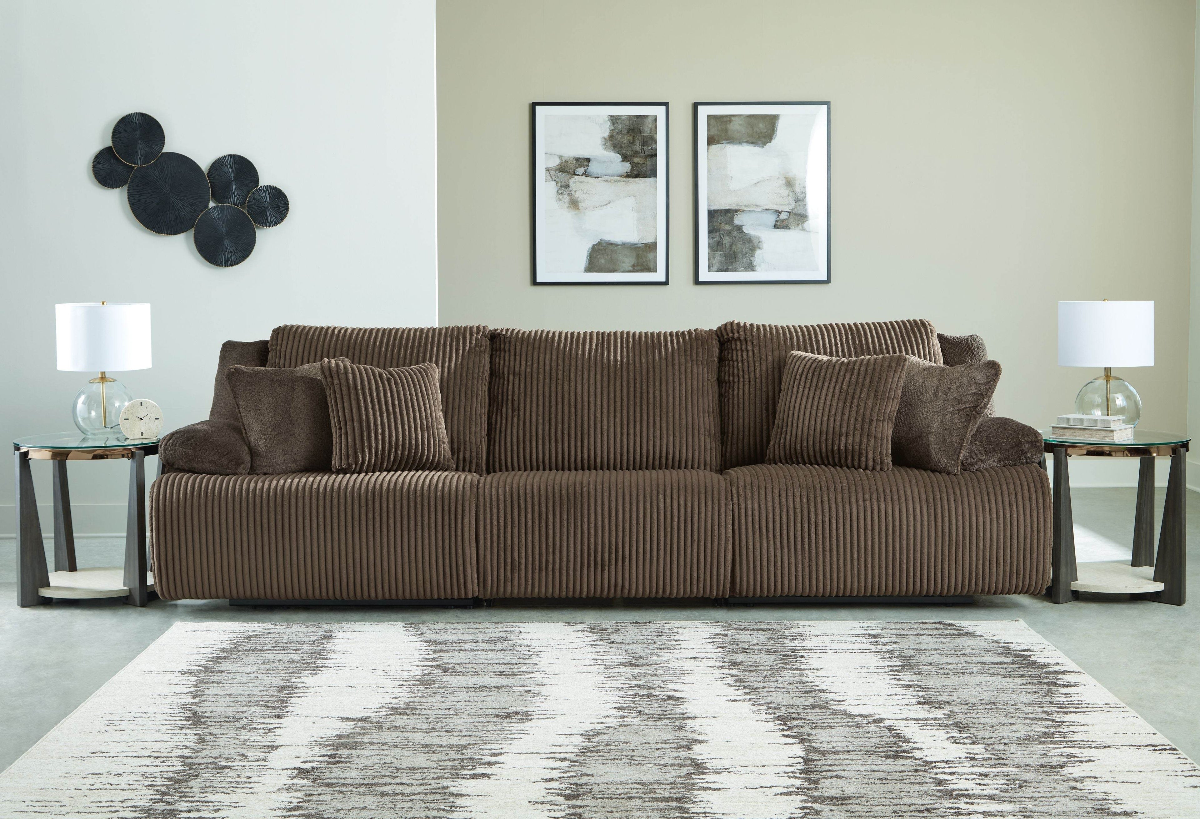Top Tier - 3-Piece Sectional Reclining Sofa - Chocolate-2