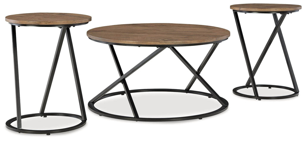 Cassbryn - Occasional Table Set (Set of 3) - Brown / Black-0