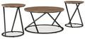 Cassbryn - Occasional Table Set (Set of 3) - Brown / Black-0