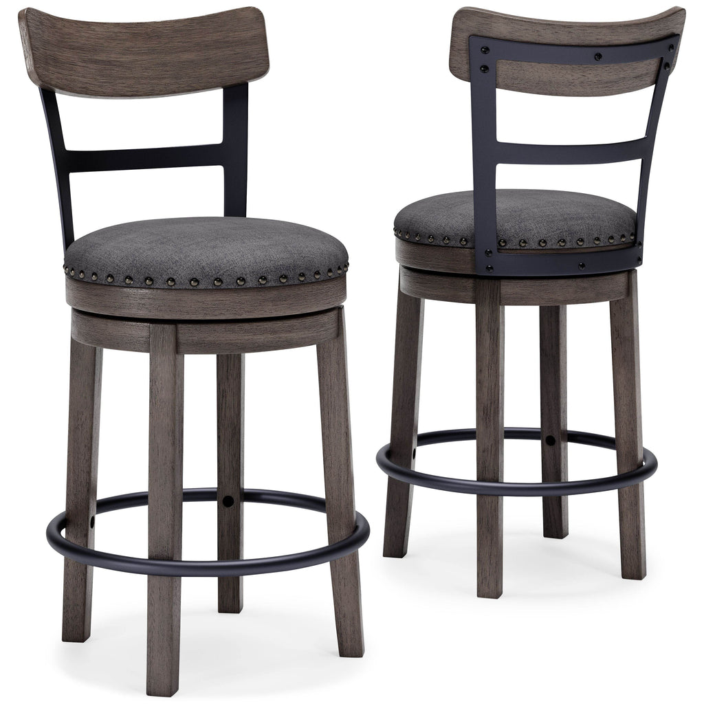Caitbrook - UPH Swivel Barstool  - Gray-2
