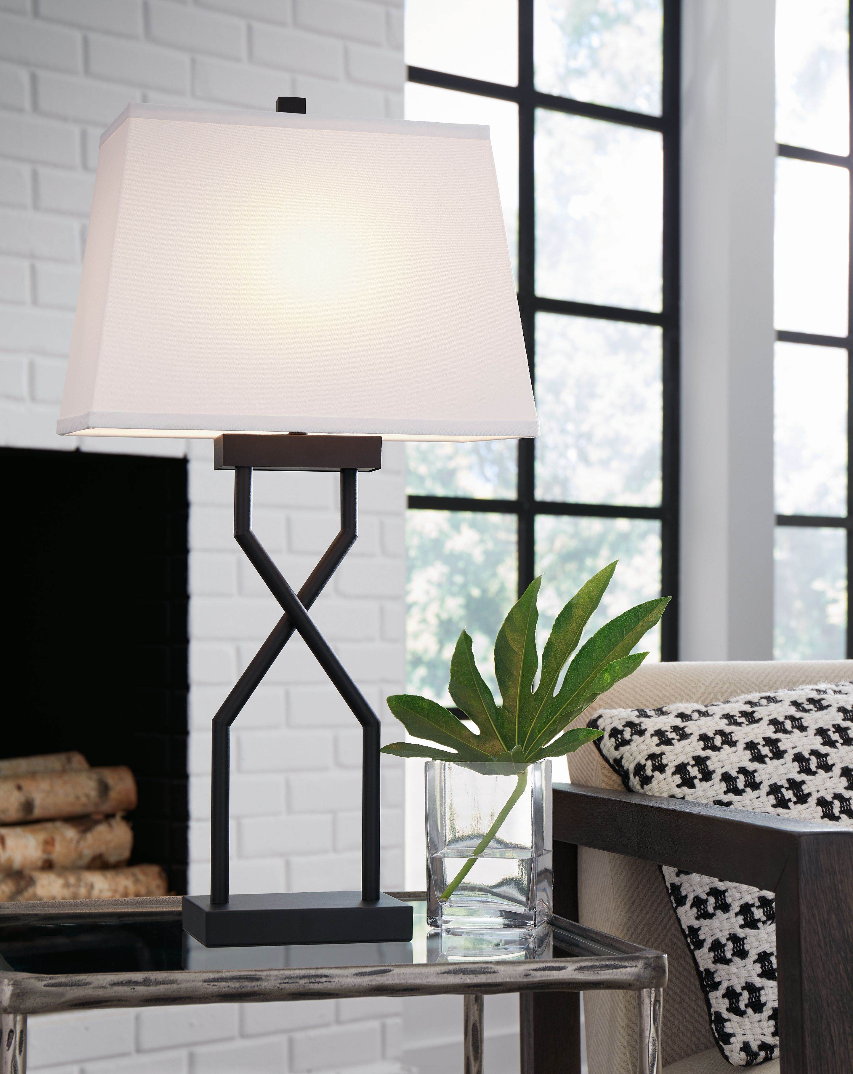 Brookthrone - Metal Table Lamp (Set of 2) - Black-2