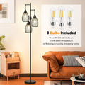 Industrial Black Floor Lamp ThreeBulb Dimmable LED