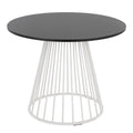 Contemporary Dining Table in White Metal and Black MDF