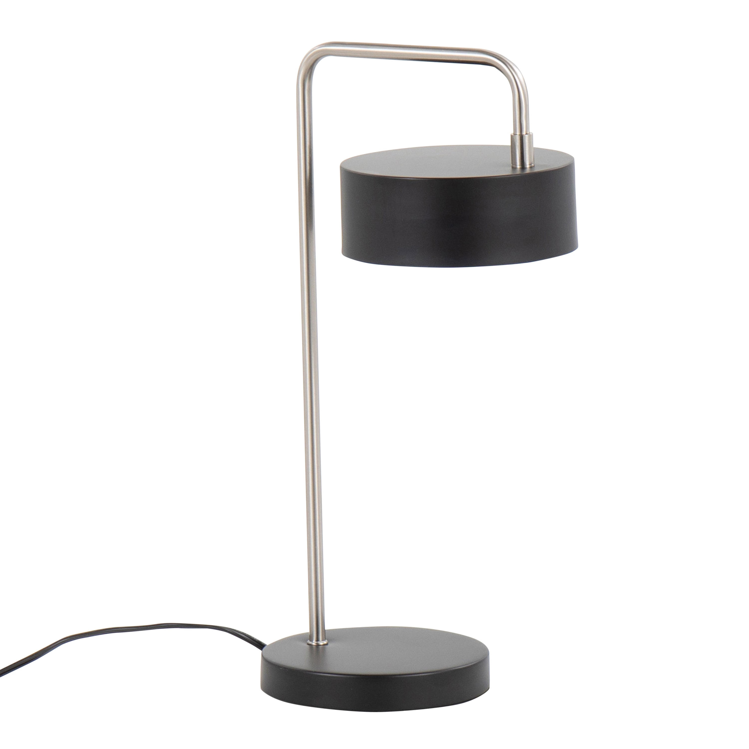 Contemporary Table Lamp in Nickel and Black Metal
