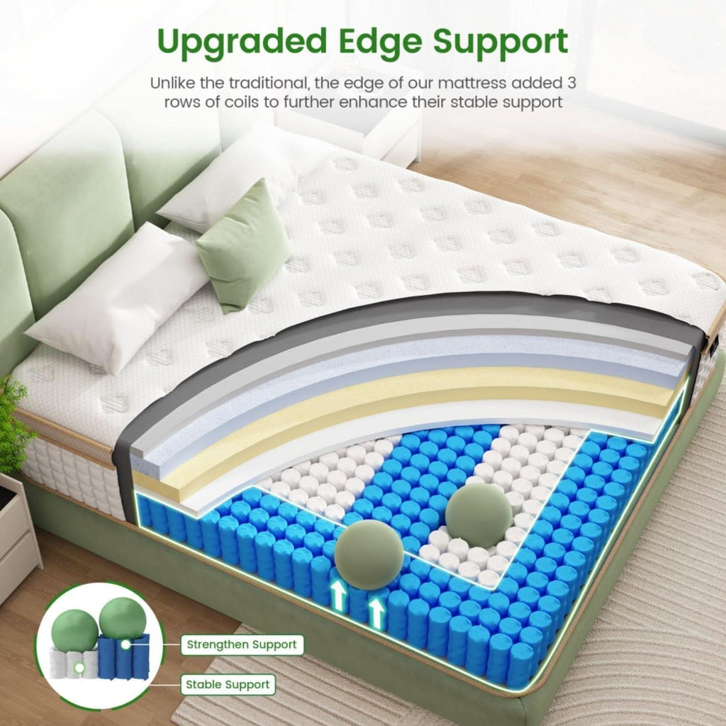 Twin Hybrid Mattress 12 Inch GelMemory Foam Comfort-2
