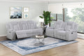 Light Gray Ultra Comfort Sofa 2pc Set Reclining Sofa Loveseat Storage Console Cup Holders Premium Corduroy Living Room Furniture