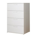 Oliver Farmhouse Four-Drawer Jumbo Chest in White Solid Wood with Extra Storage and Durable Features