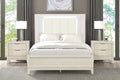 Antique White 3pc Bedroom Set Queen Size Bed 2x Nightstands LED Headboard Bedroom Furniture