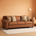Exquisite Leather Sleeper Sofa Queen Dark Chocolate-0