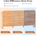 SolidOak Curved Nine Drawer Dresser SixtyThreeInches
