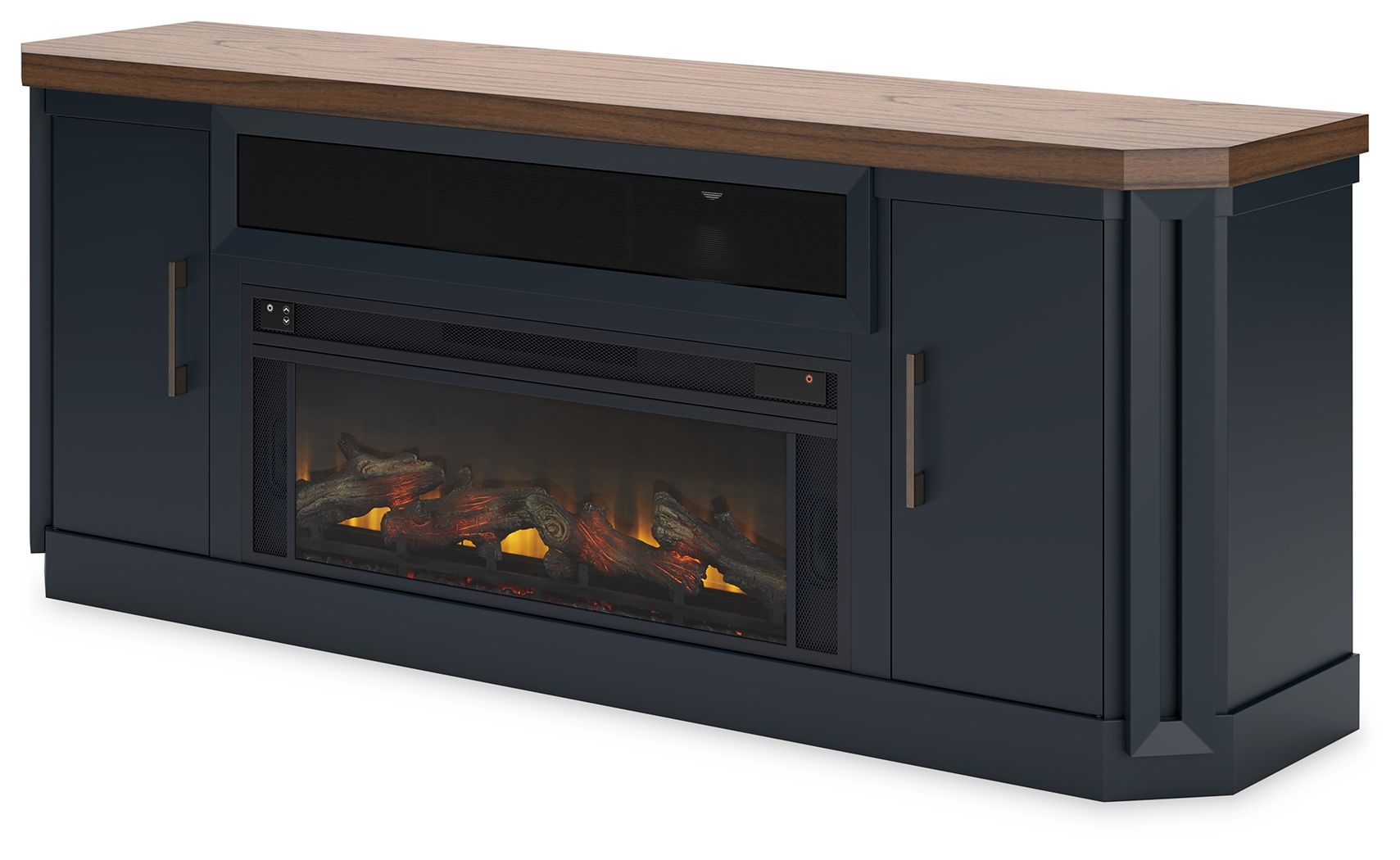 Landocken - 83" TV Stand With Electric Fireplace - Two-tone-2