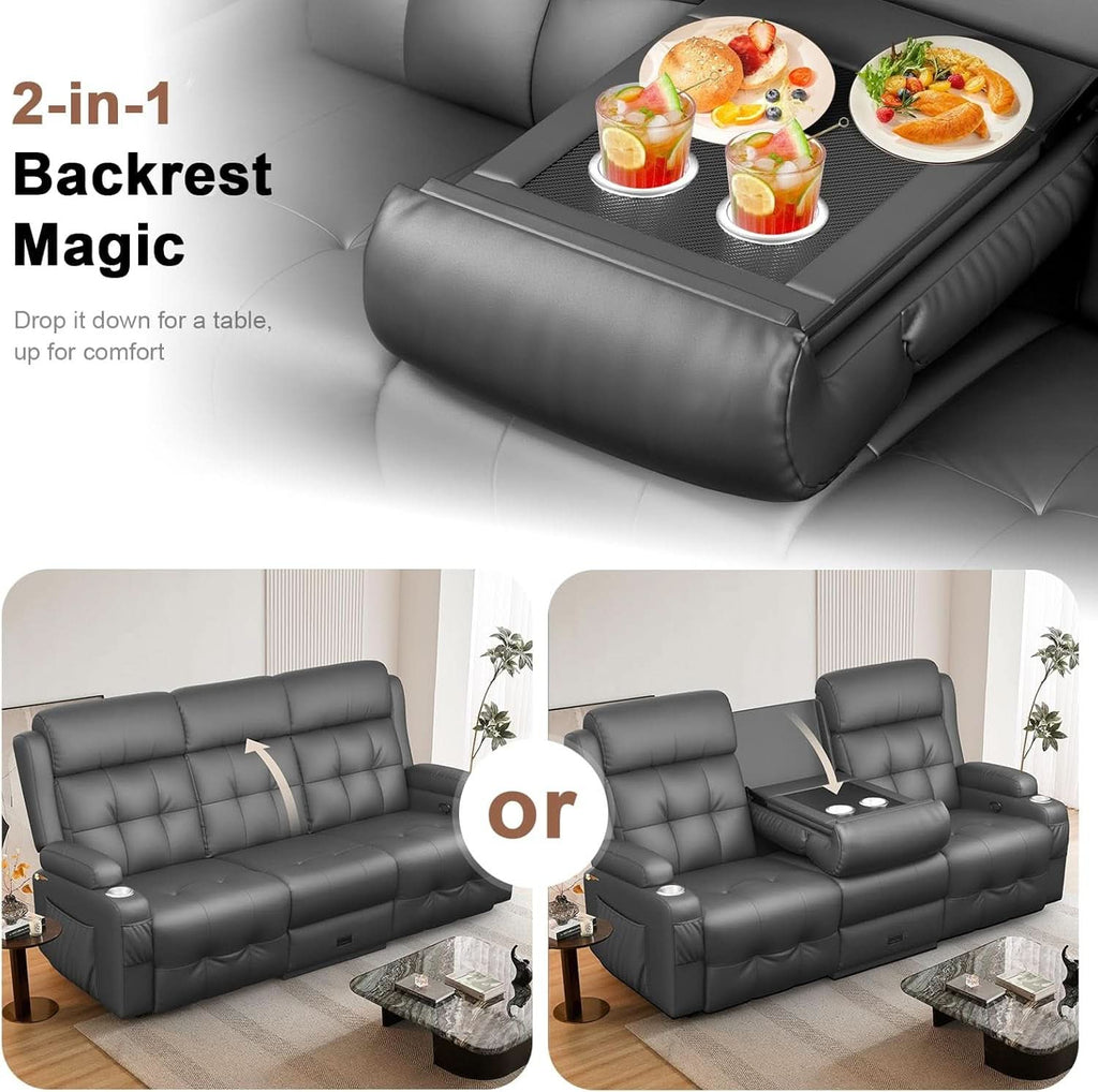 Recliner Sofa With Extra Oversized Storage Cupholders-1