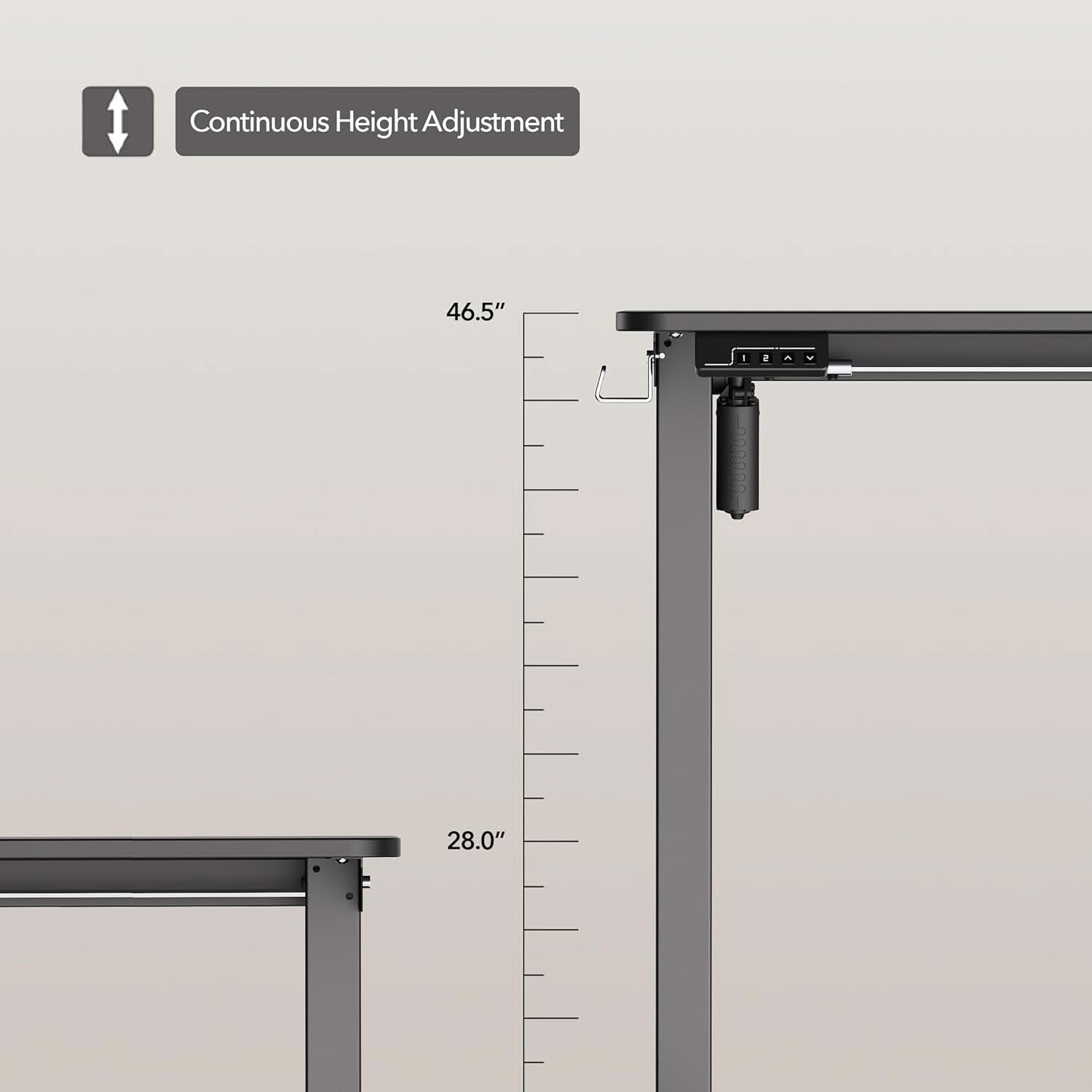 40x24 Inch Electric Standing Desk With Memory Presets Black-3