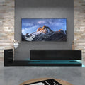 [New Update] LED TV Stand for 55 65 75 Inch TV, Modern Entertainment Center Equipped with Power Outlet, 50 60 70 Inch TV Console for Homes & Apartments, Black