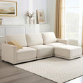 112 Inch Beige Tone Modular Sectional Sofa With Ottoman-0
