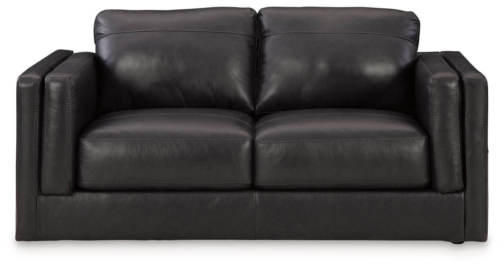 Amiata - Loveseat - Leather Match - Onyx-0