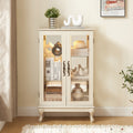 2 Doors Curio Cabinet with Tempered Glass Doors
