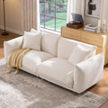 Sherpa Plush 87 Inches Snow White Upholstered Deep Seat Sofa-0