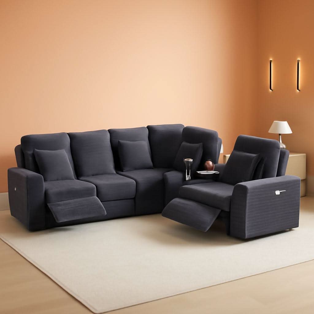 Grey Premium Power Recliner Modular Sectional Sofa-0
